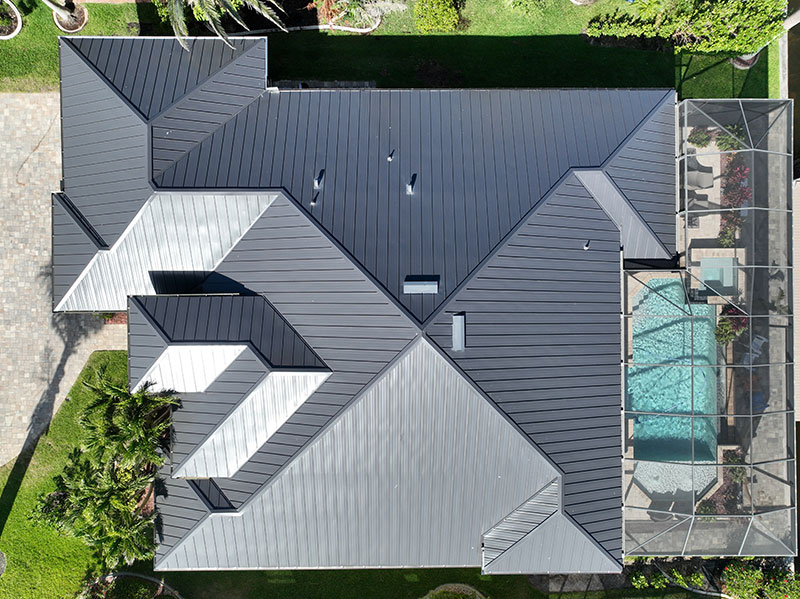 metal roof panels on house in florida