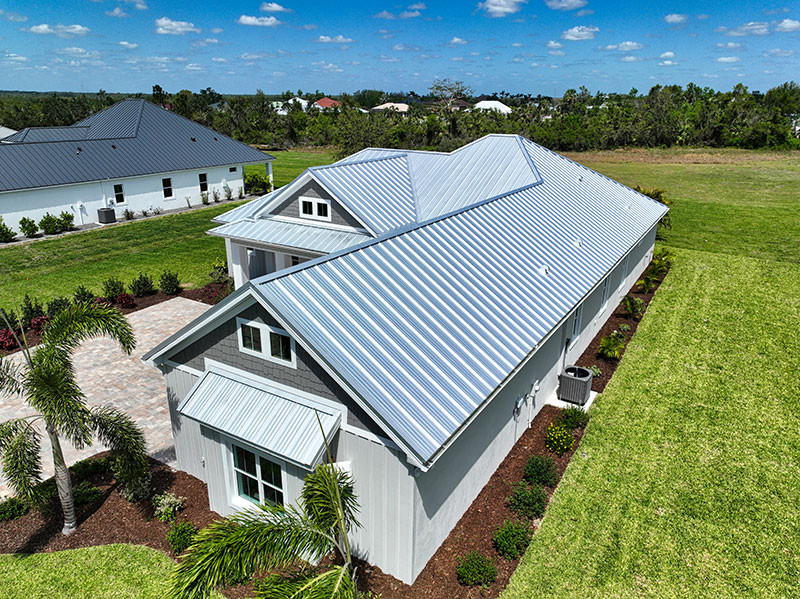 SunLOC metal roof panels, color Galvalume, metal roofing supply florida