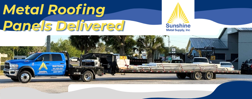 Metal roofing panels delivered to St. Petersburg, Florida