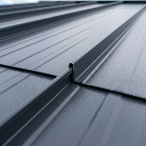closeup of ZAM metal roof panel